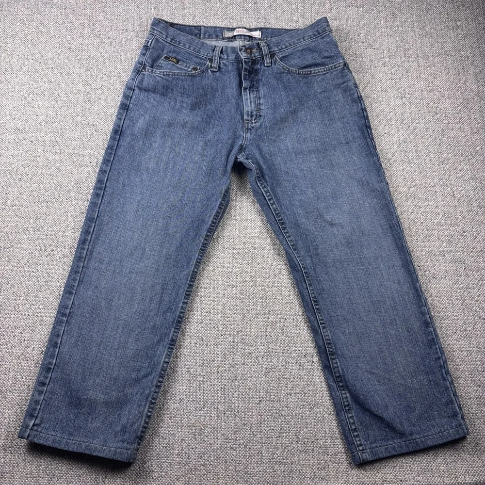 Lee Regular Fit Straight Leg Jeans Mens Blue Medium Wash Denim Sz 32x30